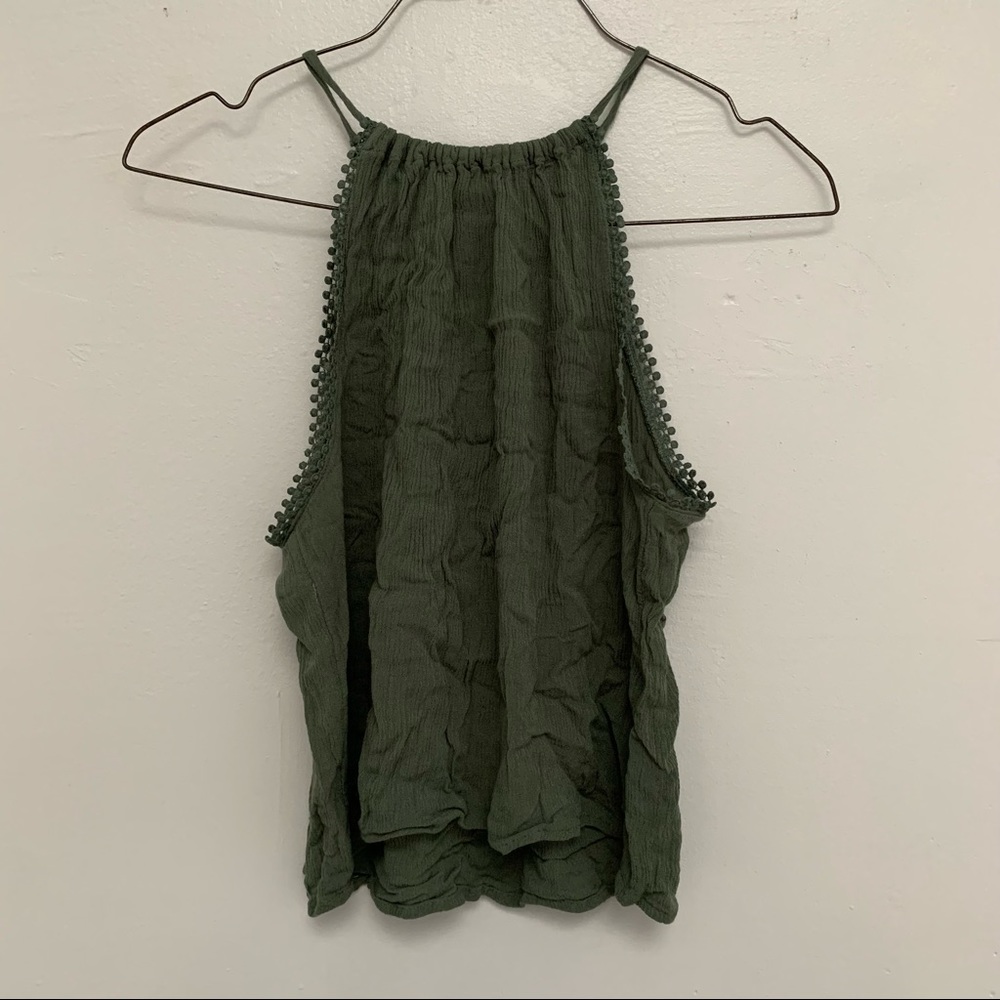 H&M Green Crop Halter Top